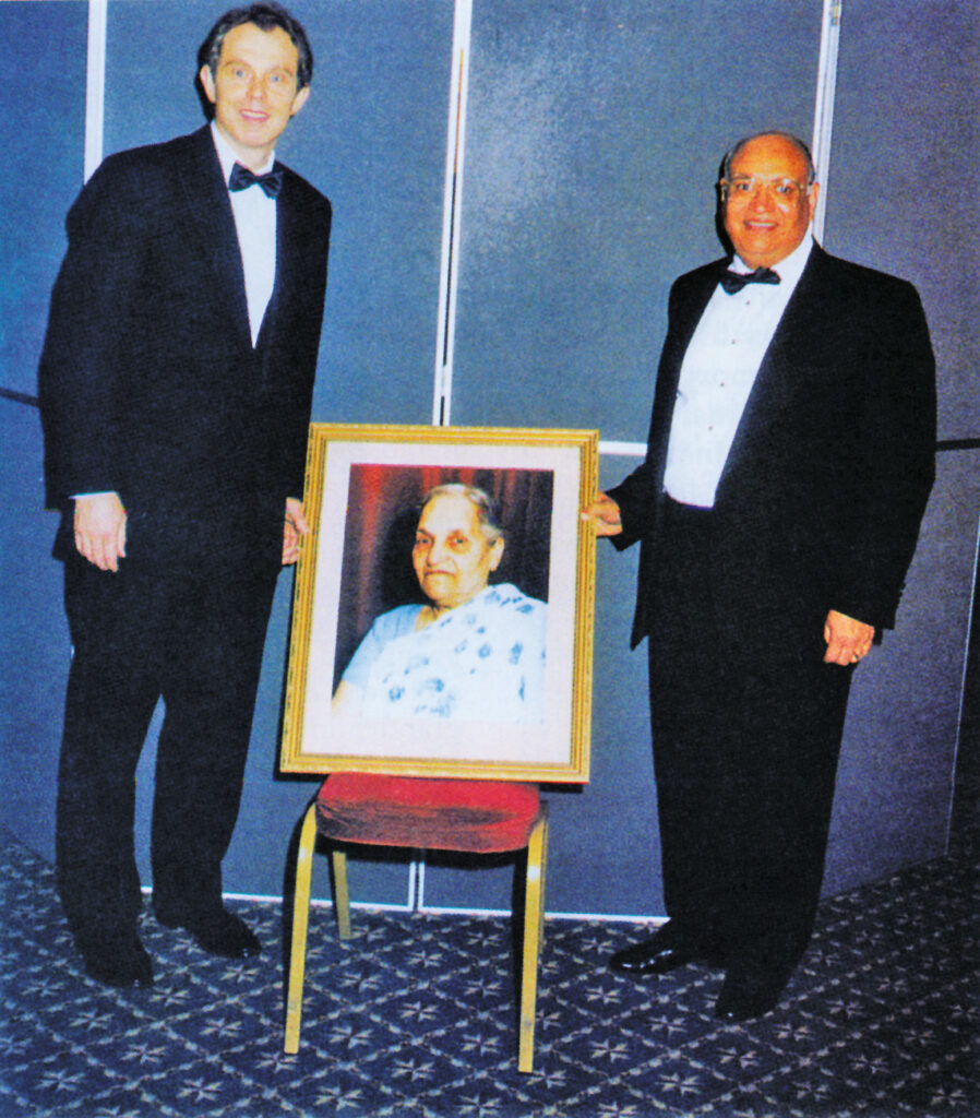 PM Tony Blair and Raj Loomba at the launch of the charity in 1997